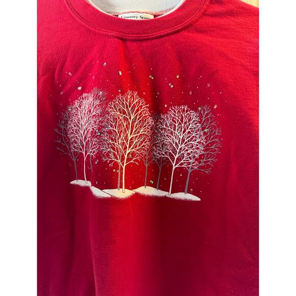 Country Store Christmas Jumper Sweater Sweatshirt Red Large Vintage Y2K (READ) - Picture 4 of 7